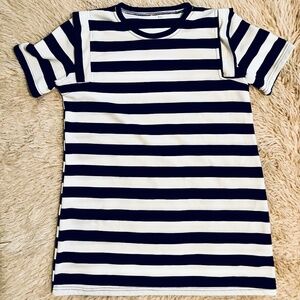 1960s-style Black And White Bold Stripe Mod Dress